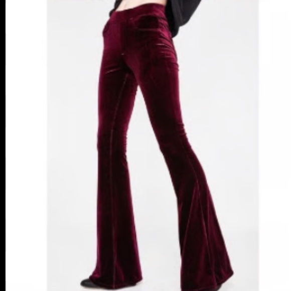 Blank NYC Pants - ☮️BLANC NYC☮️DEEP WINE VELVET BELLS